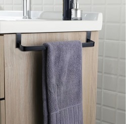 OXM TOALLERO LATERAL A MUEBLE 36 CM NEGRO MATE